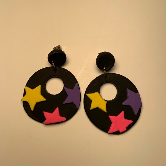 Clay Polymer “Rollerskate” Dangle Earrings - Picture 2 of 5